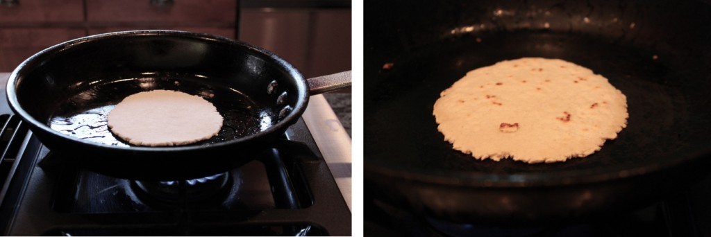 Frying tortillas