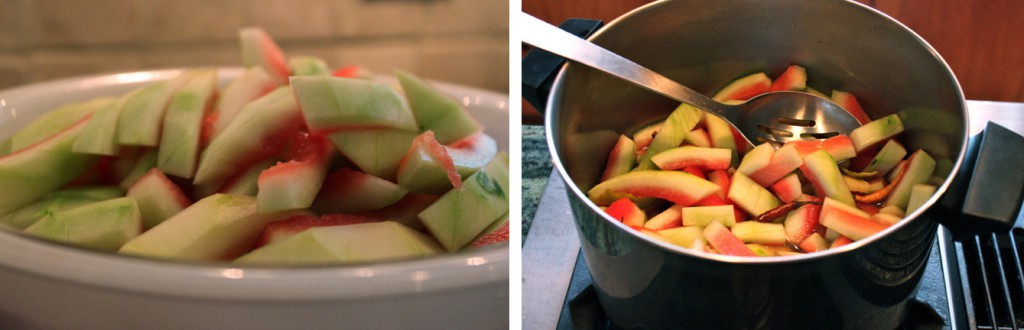 Pickling watermelon rind