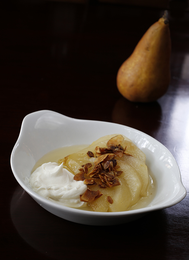 Honey Poached Pears with Mascarpone
