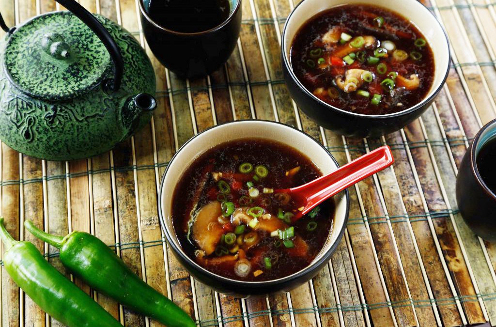 chinese hot-and-sour mushroom soup